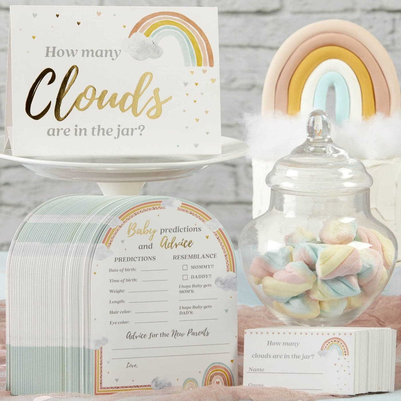 Kate Aspen Boho Rainbow Baby Advice Card Baby Shower Game Set of 50