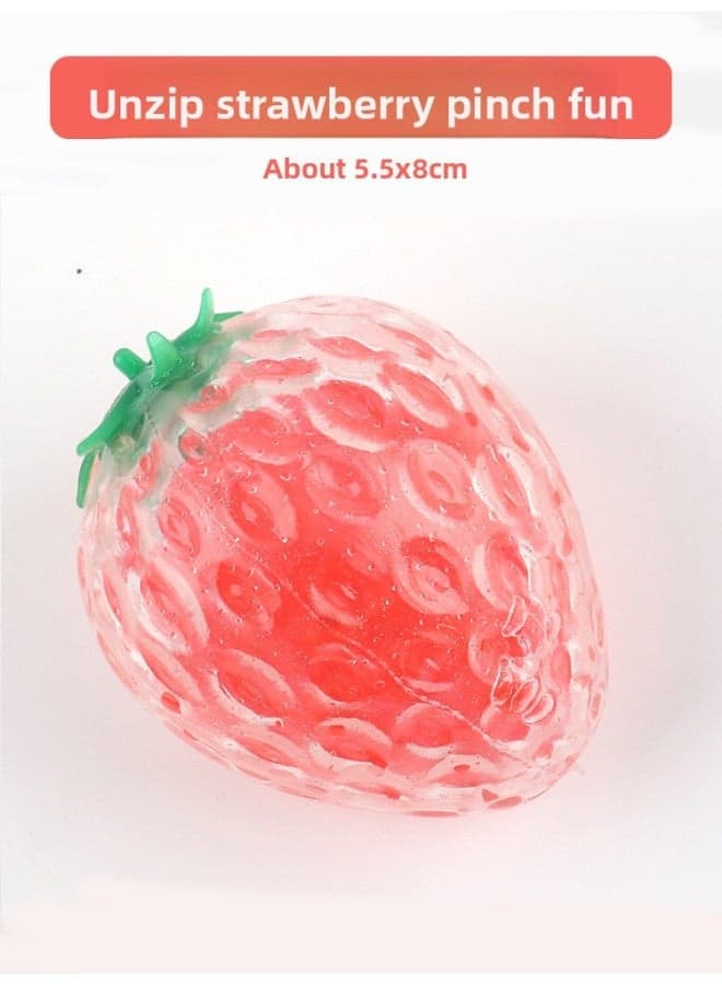Double Yolk Egg Squeeze Toy Stress Relief Gadget Strawberry Vent Ball Children's Egg Fruit Peach Squeeze Toy