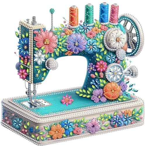 Anuver Sewing Machine Diamond Painting Kits for Adults 5D Special Shape Crystal Rhinestones Diamond Painting for Beginners Diamond Art Kits for Home Wall Decoration 1212 Inch