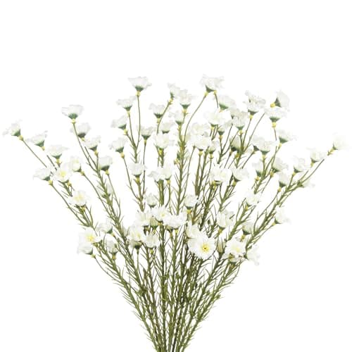 CITYES 10 Pcs Artificial Wildflowers with Stems Bulk Silk Spring Flowers 21 Inch Fake Forsythia Branches White Faux Wildflowers Floral Arrangements for Home Decor Indoor Outdoor Wedding Centerpieces