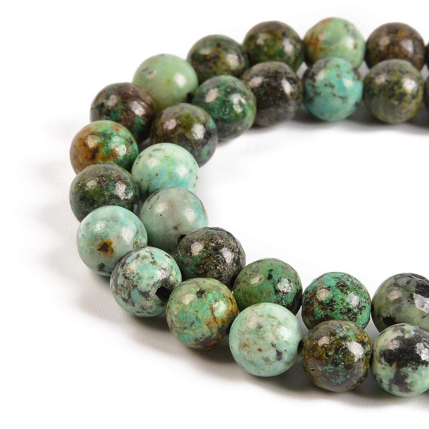 Nancybeads 45pcs 8mm Natural African Turquoise Gemstone Round Spacer Loose Stone Beads for Jewelry Making 155 1 Strand African Turquoise 8mm 45Beads