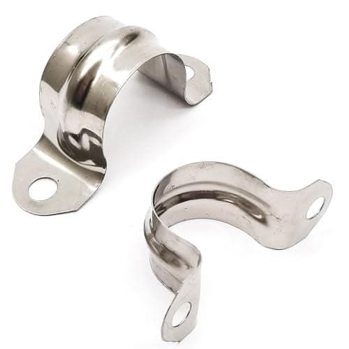 3/4inch Rigid Pipe Strap Clamp, Two Hole Strap,U Bracket Tube Clip, Stainless Steel Heavy Duty Pipe Fasten Holder, 50Pcs (25mm)