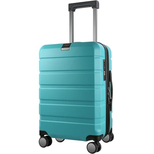 KROSER Hardside Expandable Carry On Luggage with Spinner Wheels Builtin TSA Lock Durable Suitcase Rolling Luggage with USB Port CarryOn 20Inch Lake Blue