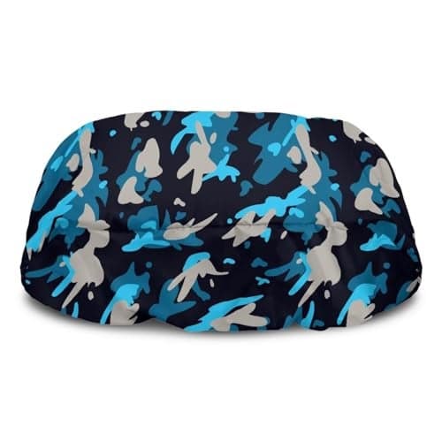 Knextrepoy Blue Camo Print Winch Cover Waterproof Winch Protective Cover with Elastic Edge Fashion Winch Accessories Weather Resistant Dust Cover for Electric Winches 850017500 lbs