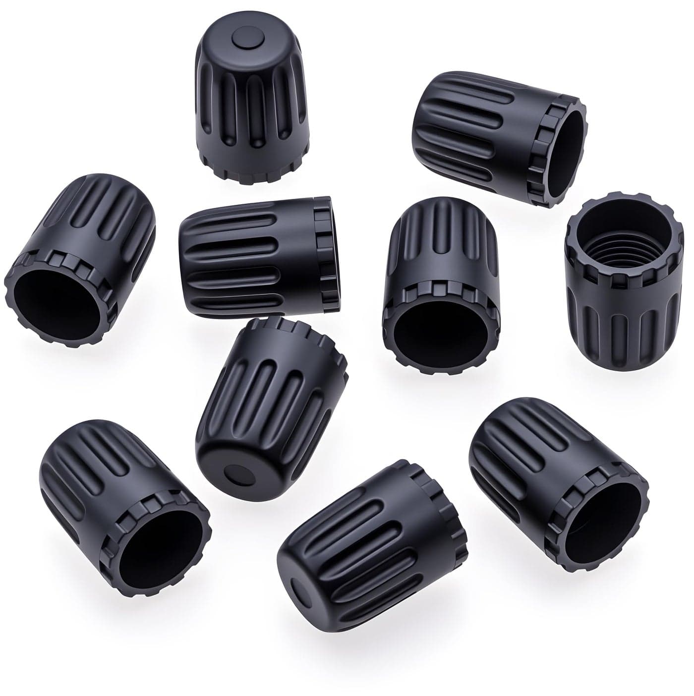 MEAJOO 10PCS TPMS Plastic Tire Valve Stem Caps, Wheel Tire Valve Stem, with O-Ring Rubber Seal, Universal Tire Valve Stem Covers for Cars, SUV, Trucks, Bikes, Motorcycles, Bicycles(Black)