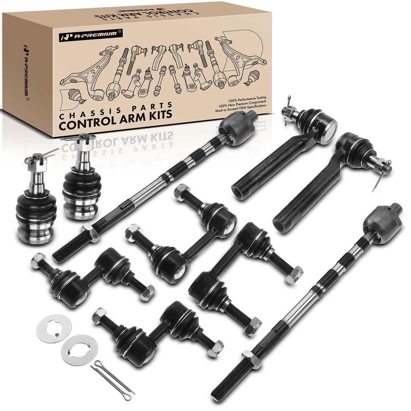 APremium Set of 10 Front and Rear Sway Bar Link Front Lower Ball Joint Inner Outer Tie Rod End Compatible with Subaru Forester 20032008 Impreza 20042007 H4 25L