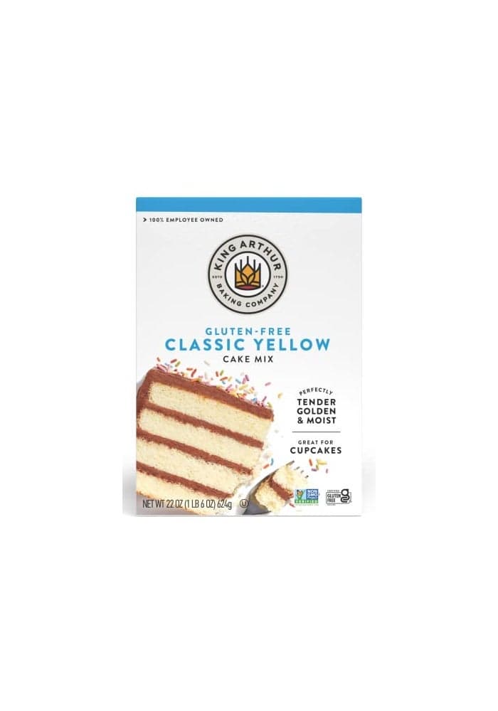 King Arthur GlutenFree Yellow Cake Mix GlutenFree NonGMO Project Verified Certified Kosher NonDairy 22 Oz