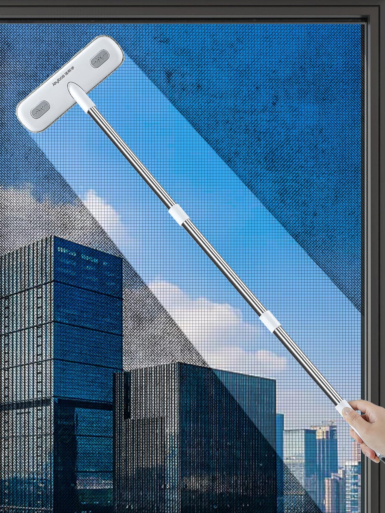 IMHO Cleaning Brush for Window Screen Screen Cleaner Tool 2 in 1 Mesh Screen Cleaning Brush Small Brush for Patio Door Porch Screens White Grey Brush Cleaners for Screen