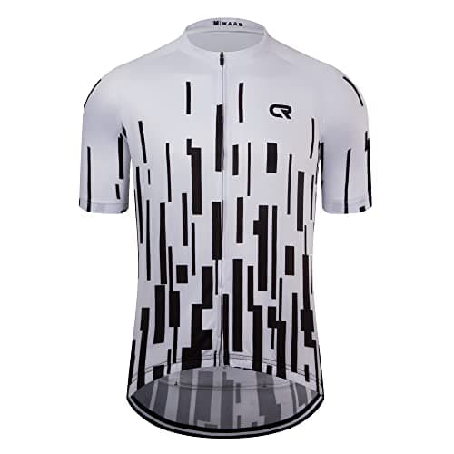 Coconut Ropamo CR Men's Cycling Jersey with 3+1 Zipper Pockets Short Sleeves Bike Jersey for Cycling, Breathable Quick Dry (Black Stripe, M)