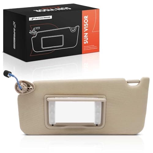 A-Premium Driver Left Side Sun Visor Compatible with Honda Accord 2008 2009 2010 2011 2012 2013 2014 2015 2016 2017 - with Vanity Mirror, with Vanity Light - Replaces 83280-TA0-A91ZB, 83280TA0A91ZB