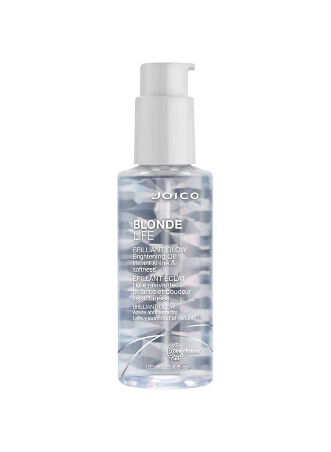 Blonde Life Brilliant Glow Brightening Oil | For Blonde Hair | Tame Frizz | Boost Shine & Brilliance | Add Softness & Smoothness | With Monoi & Tamanu Oil | 3.4 Fl Oz