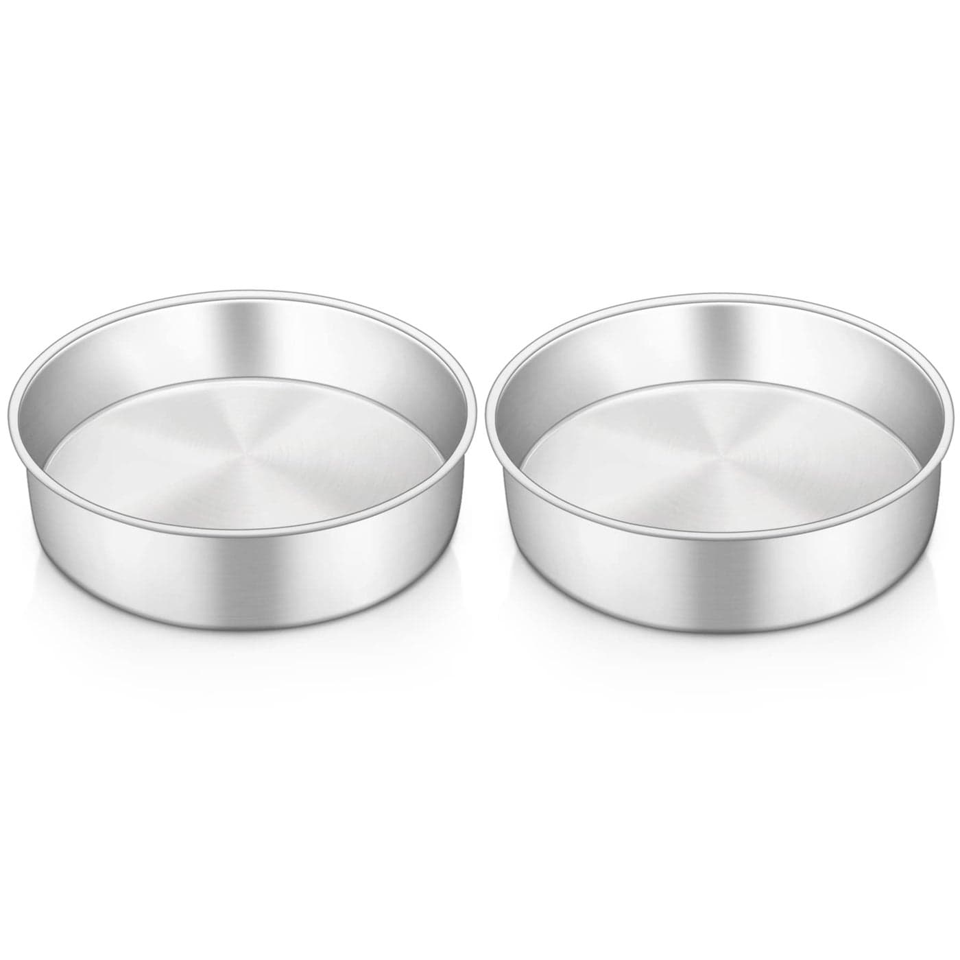HaWare 6 inch Cake Tin Set of 2 Stainless Steel Round Baking Pan Birthday Wedding Layer Cake Tin for Baking Roasting Serving Healthy NonToxic Mirror Polished Dishwasher Safe 16cm