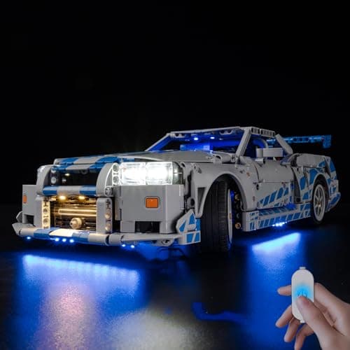 BrickSoul Upgrade Light Kit for Lego 42210 2 Fast 2 Furious Nissan Skyline GTR R34 Car Building with ONOff Dimmer Switch Hidden Cable Tech Easy Install Lighting Set 42210 NOT Included