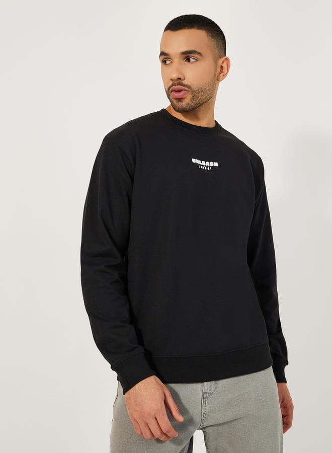 Relaxed Fit Puff Print Fleece Sweatshirt