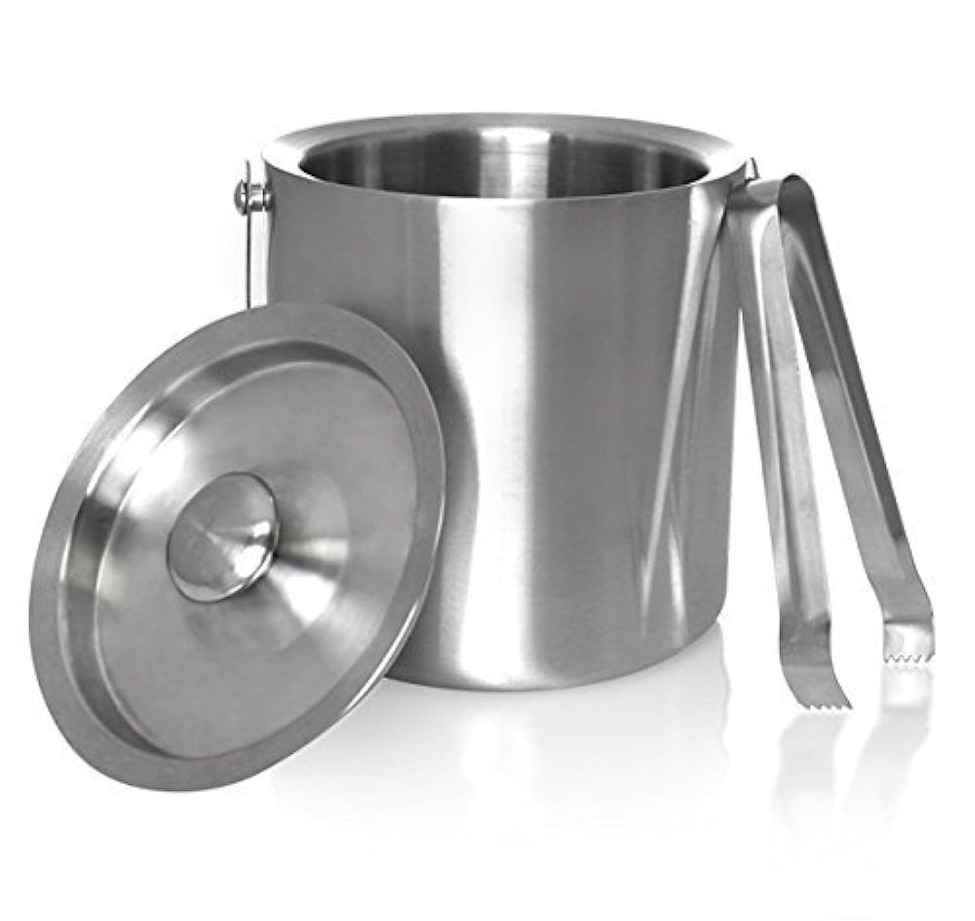 Garden Of Arts Stainless Steel Ice Bucket Ice Bucket with Tong for Travelling 1 Litre 55 Inch Bucket with air Tight top