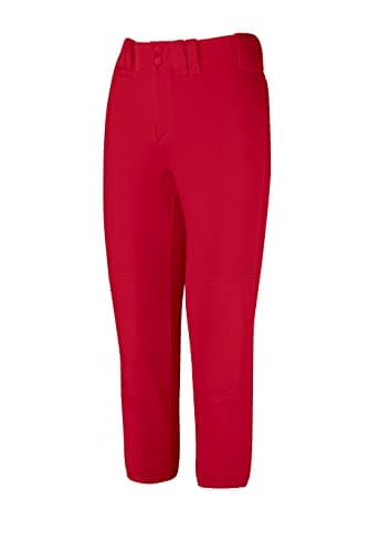 Mizuno Girls Youth Belted Low Rise Fastpitch Softball Pant Red Youth Large