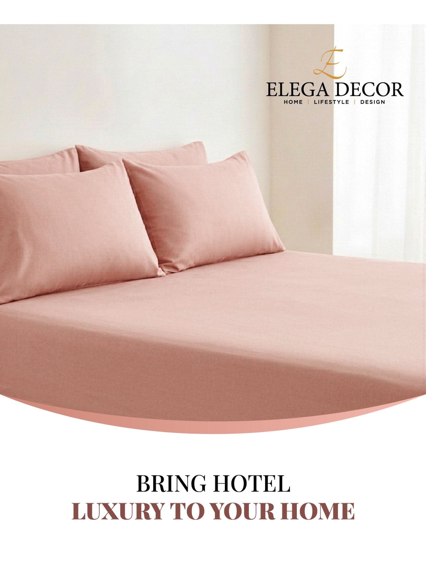 Elega Decor 210TC Cotton Satin Queen Solid Bed Sheet Set 3PC | Soft Breathable Satin Flat Sheet 229x256 cm | 2 pillowcase 50x75 cm | OEKO-TEX & ECAS Certified