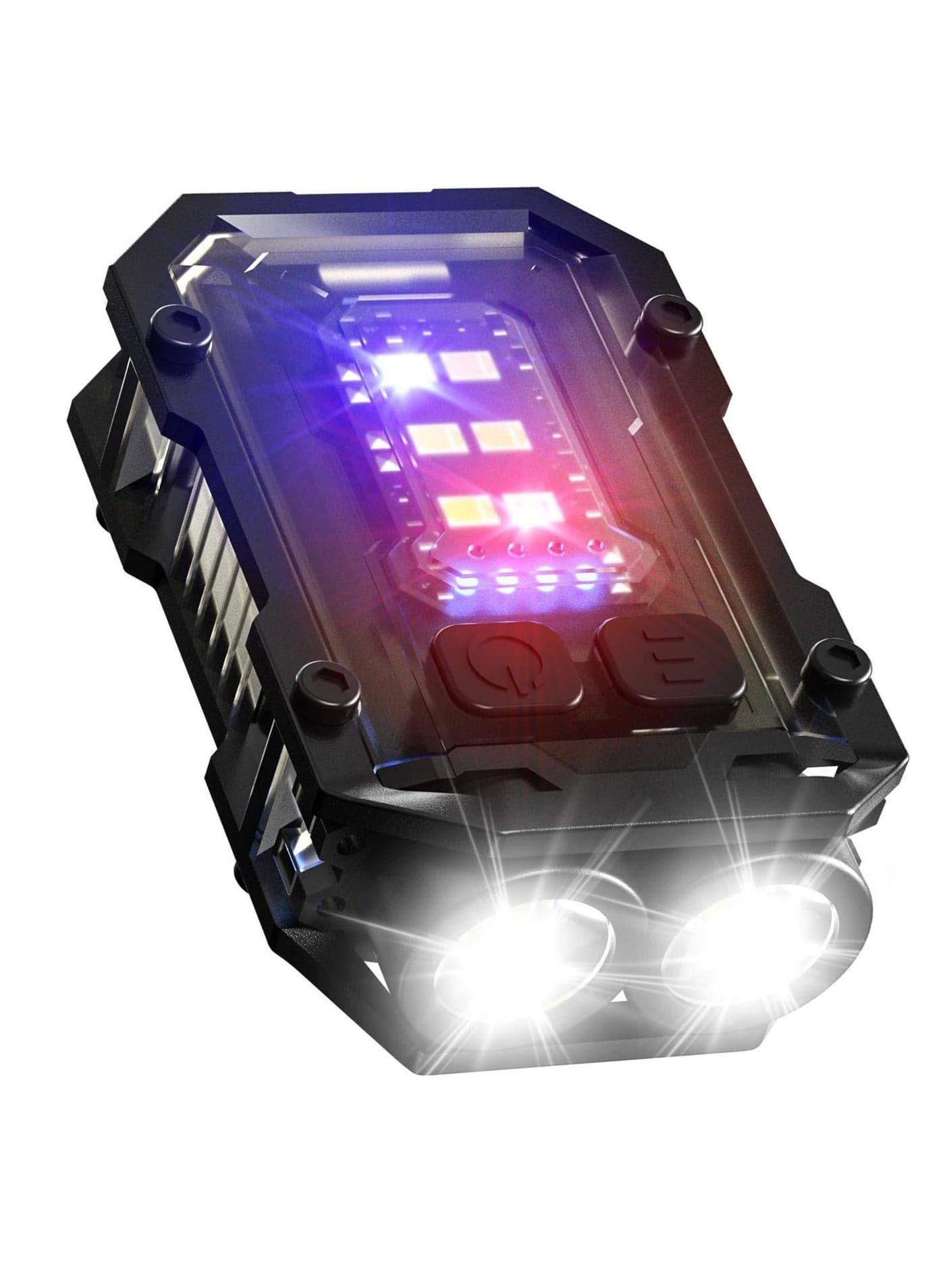 Small Powerful Flashlight, LED EDC with Red Blue Flash Light, USB C Rechargeable Portable Keychain Flashlights for Camping Hiking Emergency