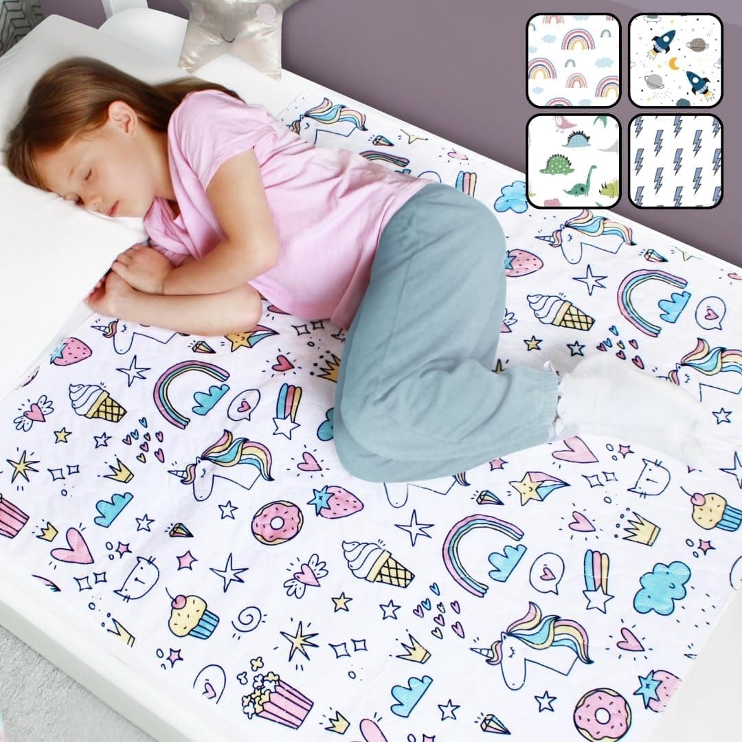 Hygge Sheets Potty Training Pee Pads for Kids Toddlers 100 Waterproof Non Slip Bed Wetting Pad for Twin Beds Washable Reusable Mattress Sheet Protector Unicorn