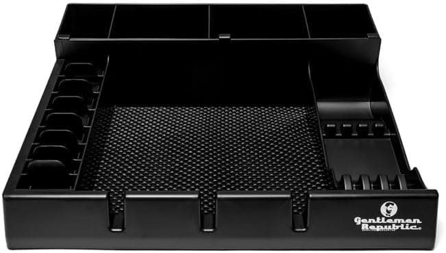 Gentlemen Republic Station Organizer MultiCompartment Countertop Tool Storage for Busy Barbers and Stylists Maximize Efficiency Black
