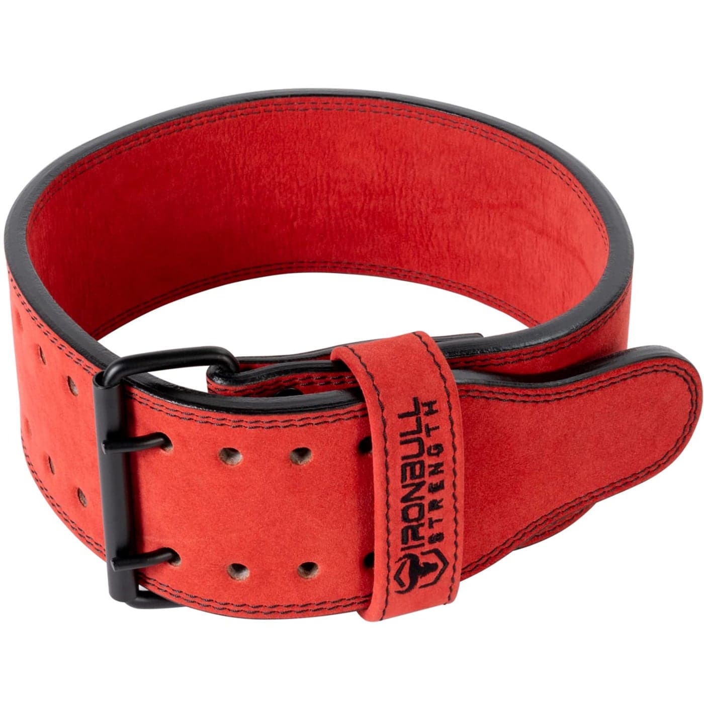 Iron Bull Strength Powerlifting Belt 10mm Double Prong 4inch Wide Heavy Duty for Extreme Weight Lifting Belt Red XXLarge