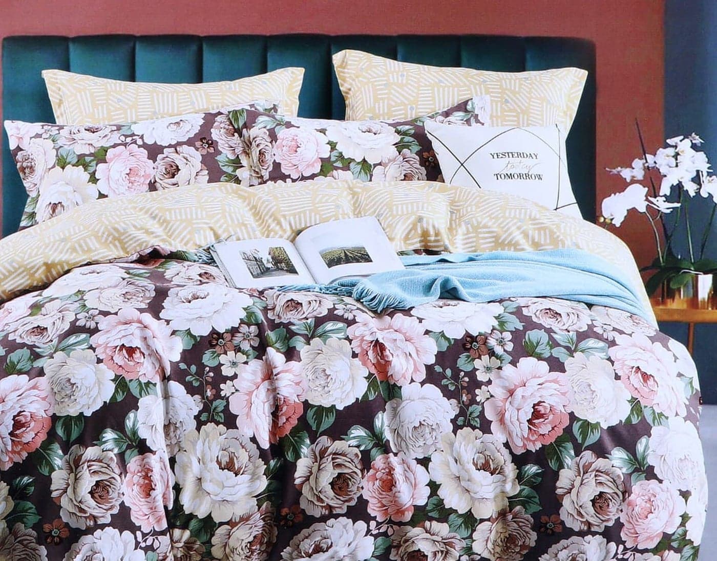 Shahi Concept XXXL King Size Bedsheet || 110x120 inch, 10 Feet Bedsheet || Super King Size with 2 Pillow Covers || 240 TC Soft Rich Fabric || Floral Print