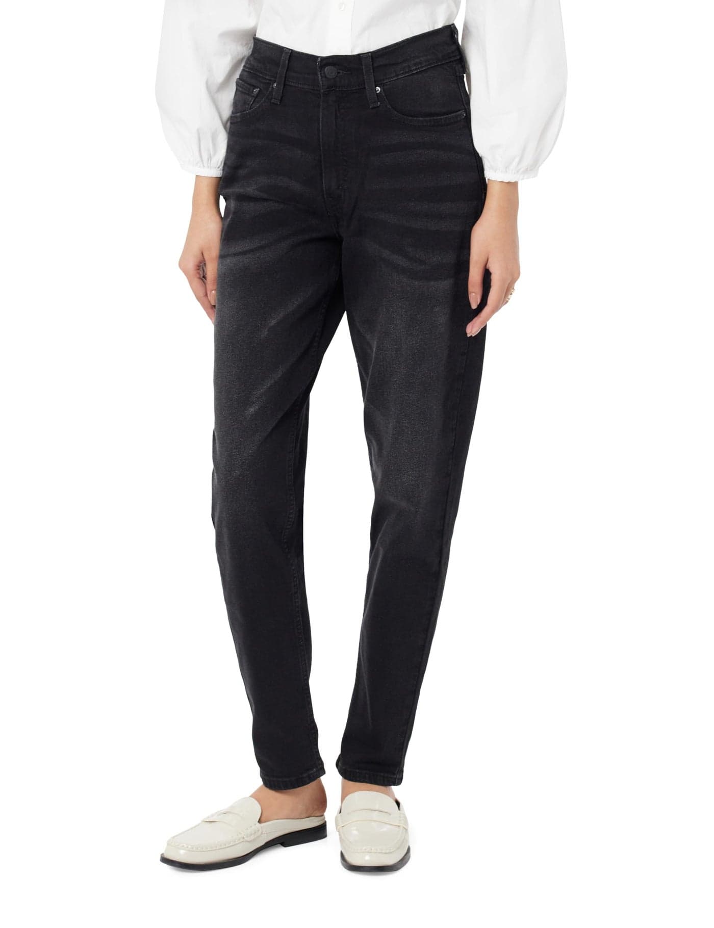Women's High Rise 80's New Mom Relaxed Tapered Fit Jeans