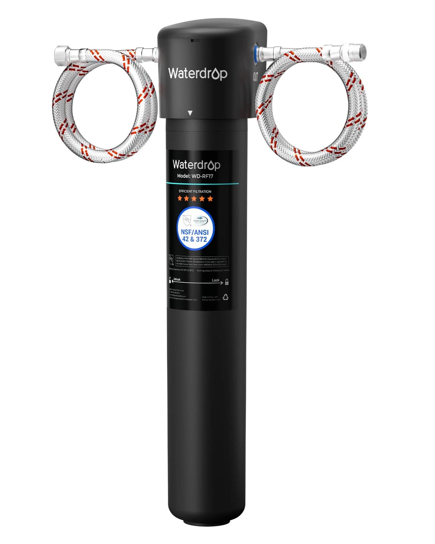 Waterdrop 17UA Under Sink Water Filter, 3 Years, Under Sink Water Filtration System, Reduces PFAS, PFOA/PFOS, Lead, Chlorine, Under Sink Water Filter, NSF/ANSI 42 Certified