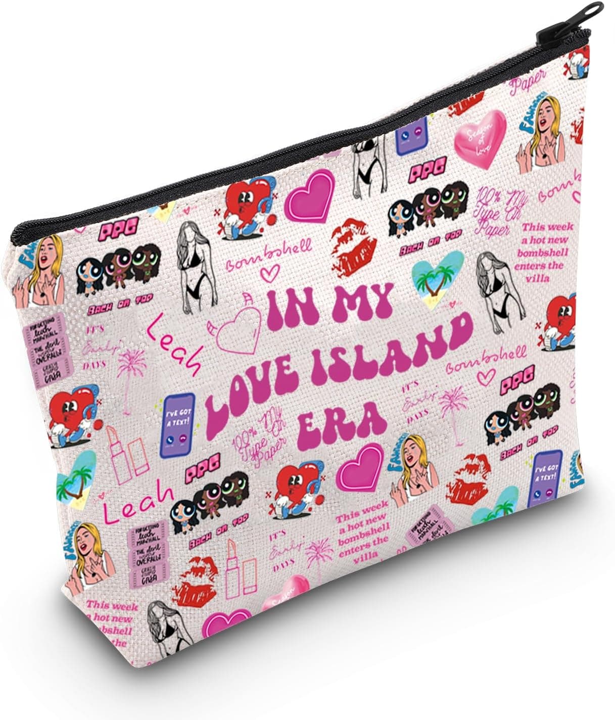 WCGXKO Reality TV Show Inspired Makeup Bag Love Variety Show Gift for Reality TV Show Fans (Love Island Bag)