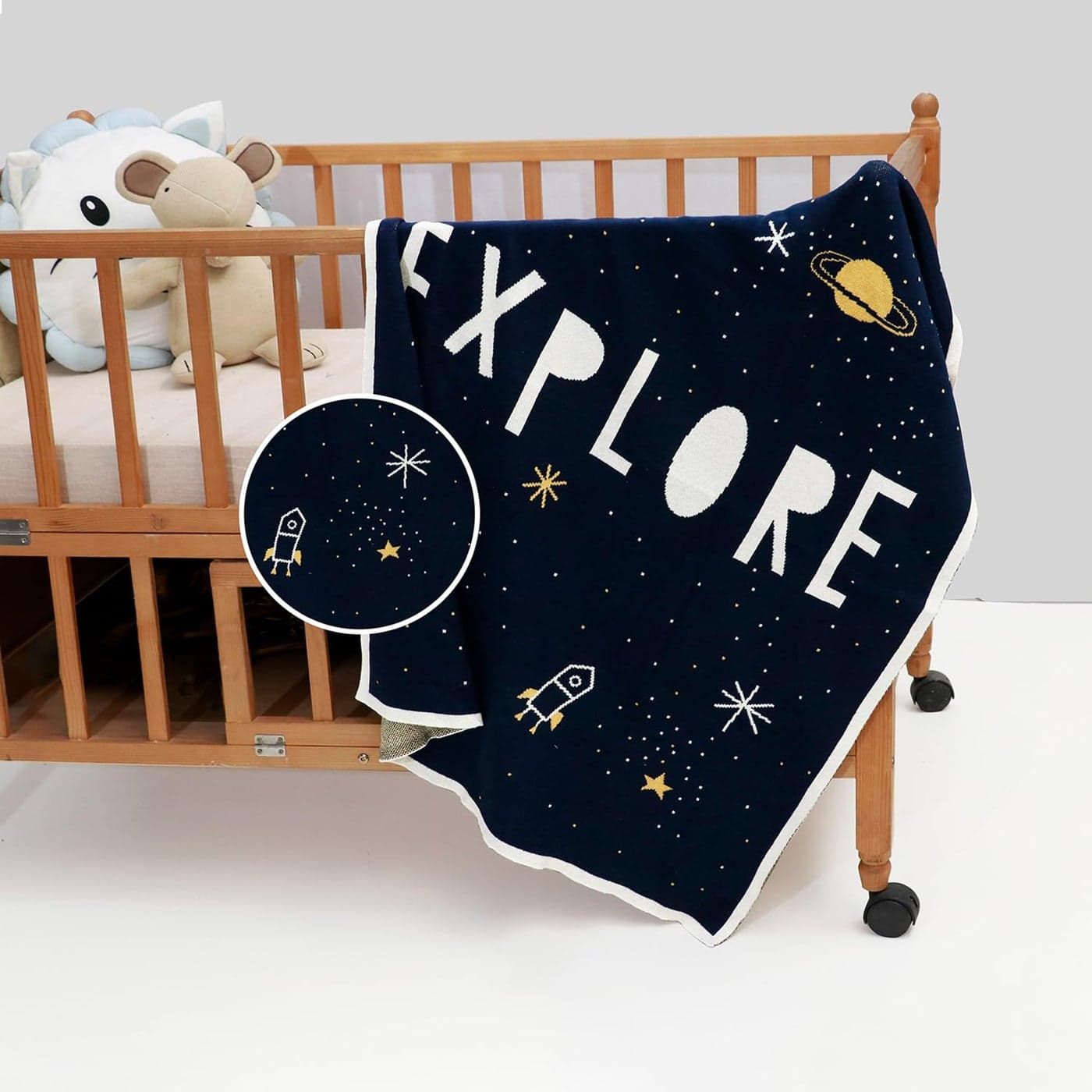 Haus and Kinder 100 Cotton Knitted Blanket for New Born Baby Baby All Season AC Blankets Quilt Wrapper for New Born Boy Girl Size 80 cm x 100 cm 0 to 24 Months Explore