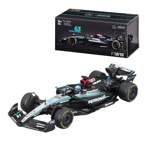Bburago 1:43 2024 Race Mercedes W15 with Helmet, Russell #63