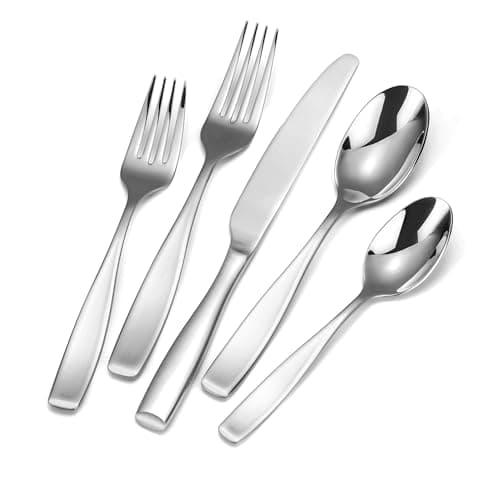 60-Piece 18/10 Stainless Steel Flatware Set for 12, Heavy Duty Silverware Set, High End Flatware, Dishwasher Safe, Ideal for New Home Essentials Gift