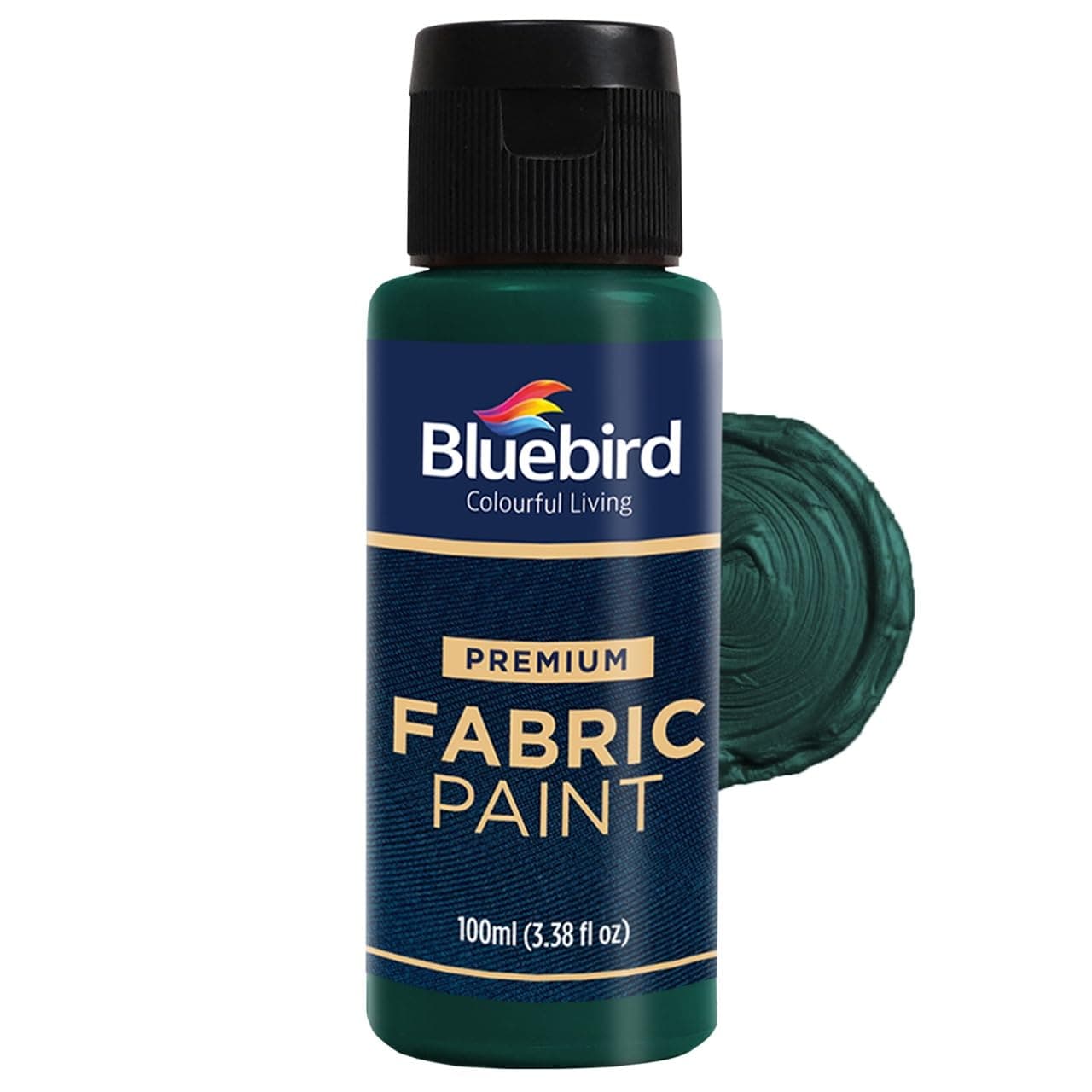 BLUEBIRD Fabric Paint Pthalo Green 34 Fl Oz Permanent Fabric Paints for Valentines Decor Clothes Furniture Upholstery