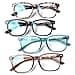 Henotin 4Pack Blue Light Blocking Reading Glasses Women MenSpring Hinge Computer ReadersAnti UV Ray Square Nerd Eyeglasses 4pack Mix Color 125 Diopters