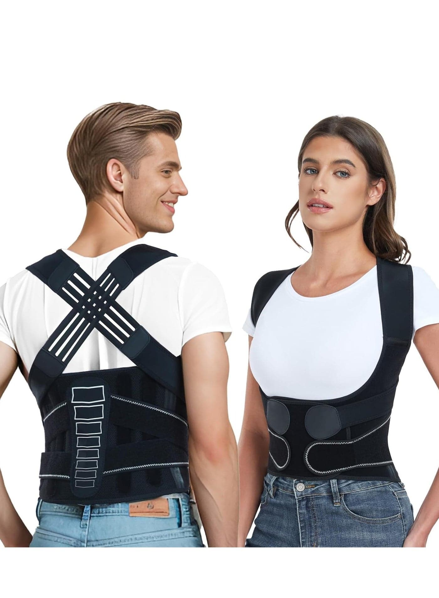 Back Brace Posture Corrector for Women and Men, Support Waist Lumbar Back Straightener with Spine Vertical Alignment System, Lower Back Pain Relief, Instant Posture Corrector