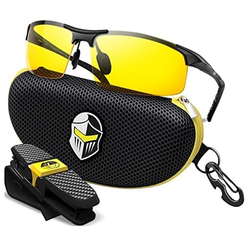BLUPOND Night Vision Glasses for Driving For Men Women - Yellow Tint Anti Glare Glasses for Nighttime - Knight Visor