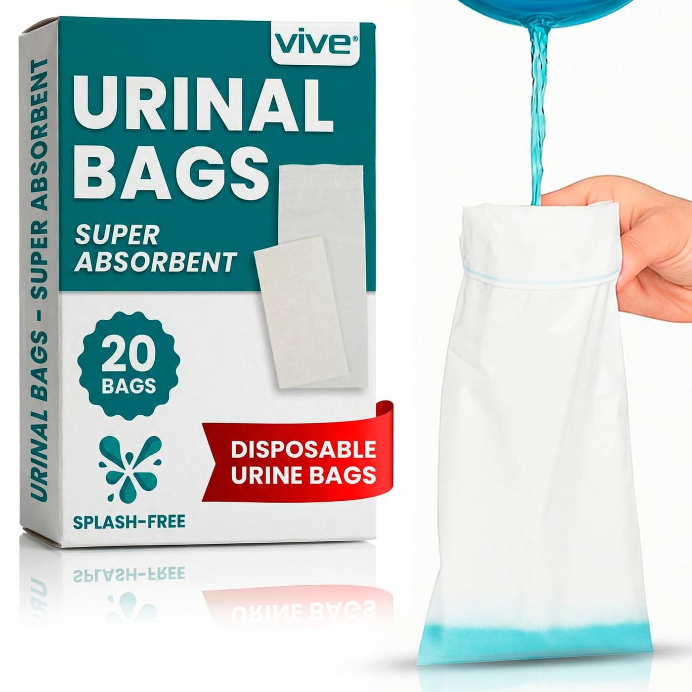 Vive Disposable Urine Bags 20 Count Pee Bags for Emergencies Camping Car Travel Travel Urinal for Men and Women Portable Urine Collection Bags LeakProof Pee Bag Emergency Urine Bag Kit