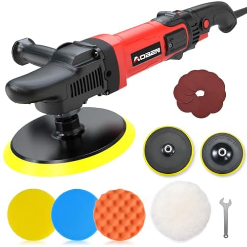 AOBEN 67 inch Buffer PolisherRotary Car Buffer1600W Car Polisher Waxer Kit with 6 Variable Speed 10003500RPM 4 Polishing PadsDetachable Handle for Car Polishing and Waxing