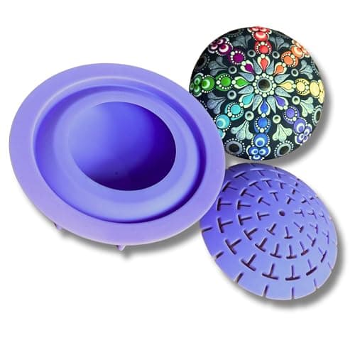 Mold for Making Stones with Dome Template Design 2 Happy Dotting Company Round Smooth Pebble Like for dot Art Rocks Mandala Art DIY Crafts Painting Drawing Gypsum Cement Rock Casting