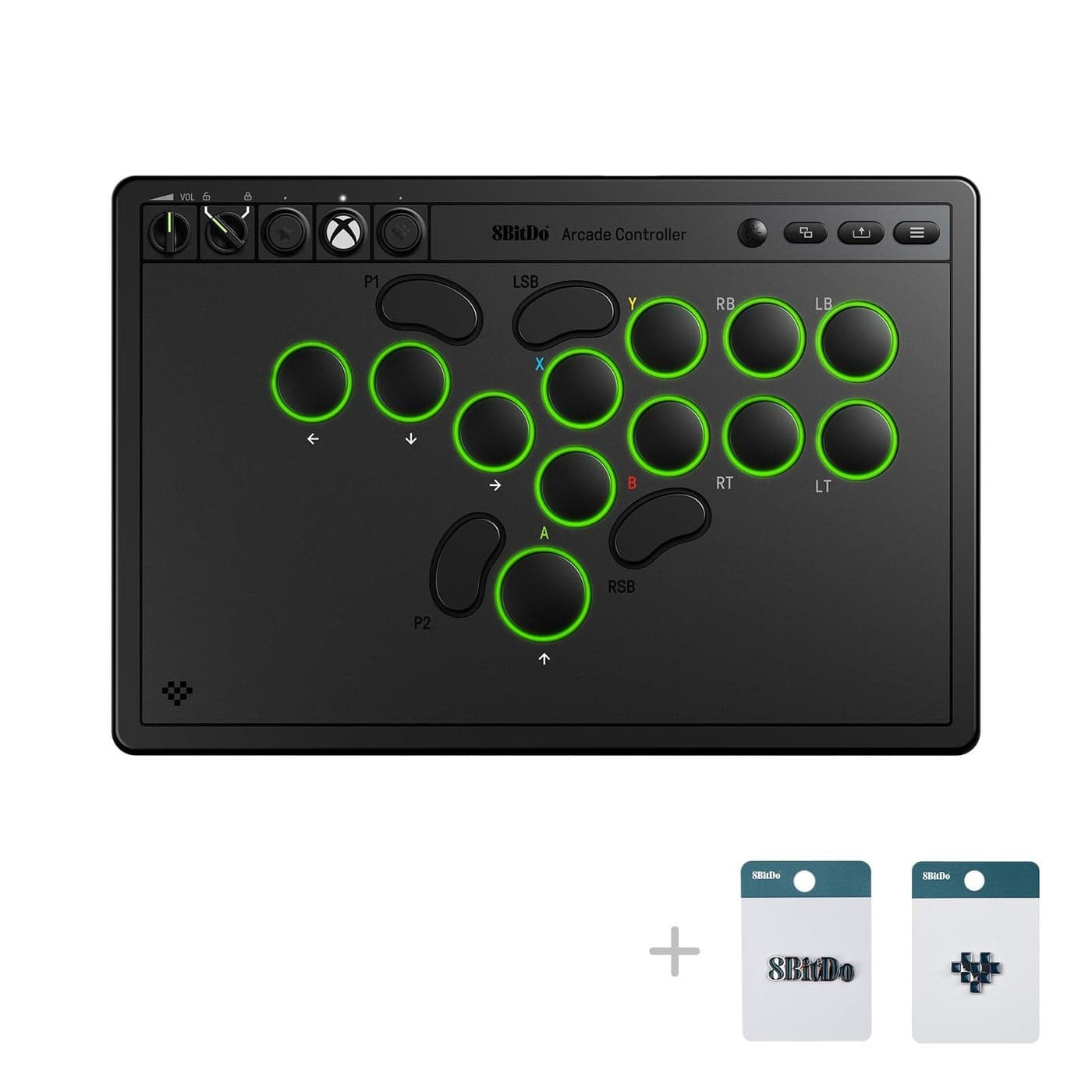 8BitDo AllButton Arcade Controller for Xbox Series XS Xbox One PC 24G Wireless Lowprofile Mechanical Switches Programmable Buttons Hotswappable PCB RGB Lighting Officially Licensed