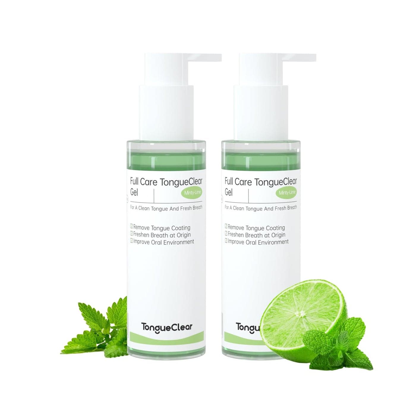 Tongueclear Tongue Cleaner Gel Fresh Mint Tongue Cleaning Paste Bad Breath and Halitosis Mouth Odor Eliminator Use with Tongue Brushes Scrapers 2 Pack