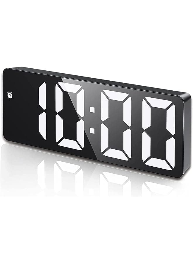 LED Digital Alarm Clock: Electric Nightlight Clock with 3 Adjustable Brightness, Voice Control Desk Clock with Date/Month/Temperature Displayed, Clock with USB/Battery Powered for Home Bedroom