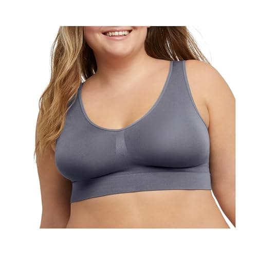 JUST MY SIZE Womens Pure Comfort Light Support Pullover Wireless T-shirt With Moisture-wicking Bras, Private Jet, 3X-Large US
