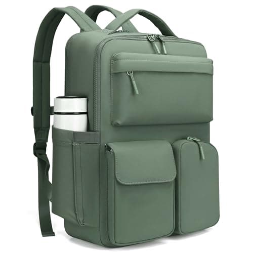 FODOKO Backpack for Work, Casual Backpack for Women Men Daypack Backpack for Travel College Bookbag Separate Compartment for 15.6 Inch Notebook JasperGreen