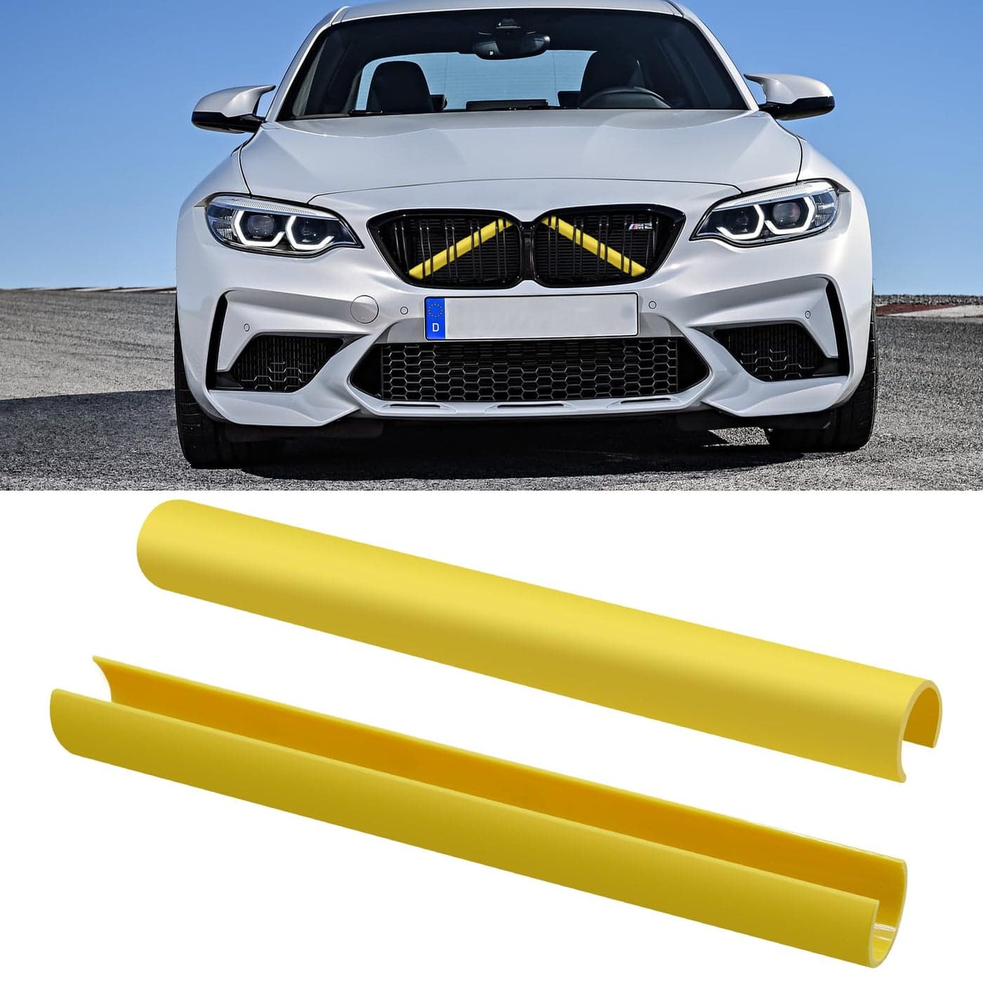 Jaronx Compatible with BMW V Brace Cover Front Grill Inserts V Bar Brace Trim Covers Compatible with BMW for 1F20 F212F22 F233F30 F31 F344F32 F33 F365 G30 G316G327G11 G128G14 Yellow