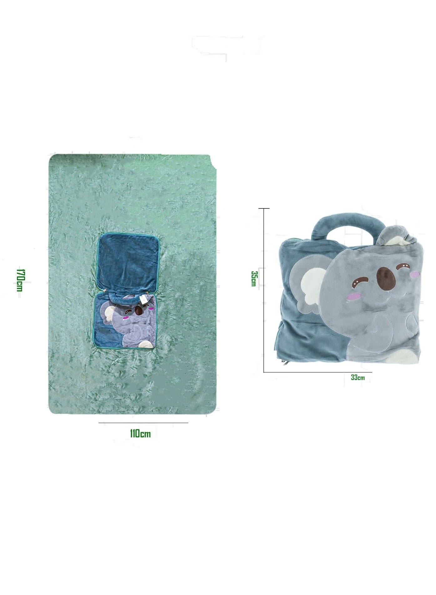 Multi Functional Office Foldable Soft Plush Animal Pillow Blanket Bag