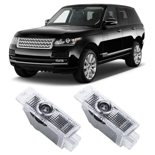 2 Pcs Never Fade Door Light Logo Projection Ghost Shadow Welcome Puddle Light Compatible with Range Rover 20102022 Accessories Black White