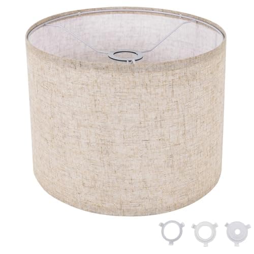 Small Lamp Shade Beige Drum Lampshade 87Top X 87 Bottom X 79 High Replacement Lamp Shade Natural Linen Hand Crafted for Table Lamps Floor Lamps Chandelier Lamp Easy Assembly Required