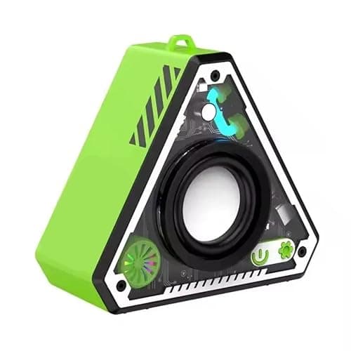 VEROX Mini Bluetooth Speaker with Transparent RGB Led Light for Indoor Outdoor Built-in Mic Exceptional Sound with Heavy Bass Compatible with Phone Computer Laptop- Green