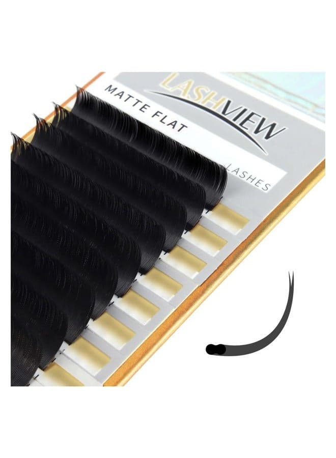 Eyelash Extensions,Ellipse Flat Eyelash Extensions 0.15mm D Curl 8-15mm Mixed Tray,Mink Black,Individual Lashes,Super Matte Extremely Soft Professional Salon Use